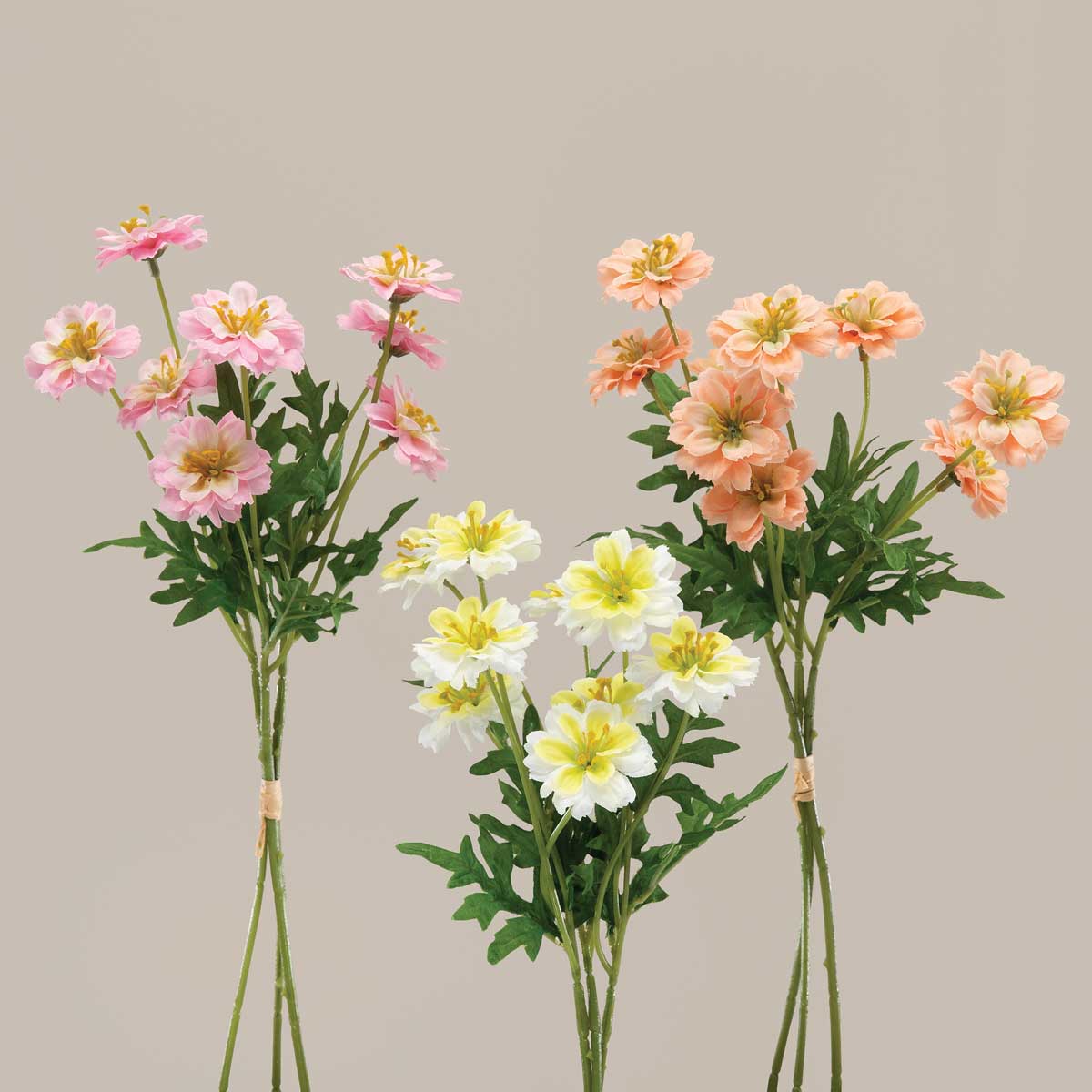 BUNDLE OF 3 COREOPSIS CORAL 7IN X 14IN POLYESTER TIED WITH RAFFI - Click Image to Close